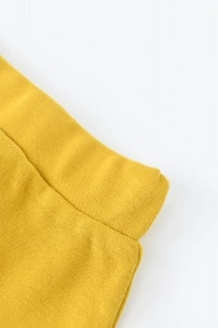 Pantaloni Bebe Unisex din bumbac organic Galben BabyCosy (Marime: 6-9 luni) - Img 3