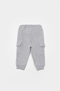 Pantaloni cu buzunare laterale, Two thread, 100%bumbac organic - Gri, BabyCosy (Marime: 18-24 Luni) - Img 2