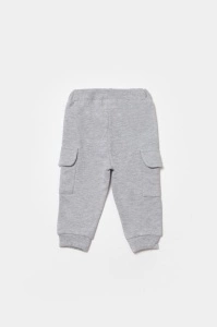 Pantaloni cu buzunare laterale, Two thread, 100%bumbac organic - Gri, BabyCosy (Marime: 18-24 Luni) - Img 2