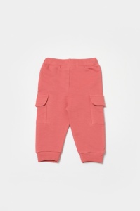Pantaloni cu buzunare laterale, Two thread, 100%bumbac organic - Rose, BabyCosy (Marime: 9-12 luni) - Img 2