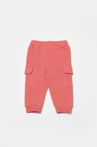 Pantaloni cu buzunare laterale, Two thread, 100%bumbac organic - Rose, BabyCosy (Marime: 18-24 Luni) - Img 2