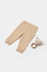 Pantaloni lungi, Two thread, 100%bumbac organic - Stone, BabyCosy (Marime: 6-9 luni)