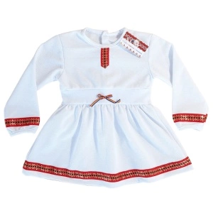 Rochie națională alba (Bumbac 100%, semisubtire,pique)