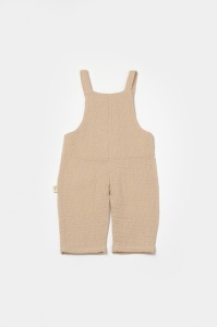 Salopeta cu bretele si buzunar, 100% bumbac - Apricot, BabyCosy (Marime: 9-12 luni) - Img 3