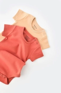 Set 2 body-uri bebe unisex -100% bumbac organic - Mustar/ Scortisoara, BabyCosy (Marime: 12-18 Luni) - Img 3