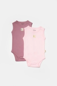 Set 2 body-uri fara maneci Bamboo, roz, BabyCosy, 50% bambus+50% bumbac (Marime: 12-18 Luni) - Img 2