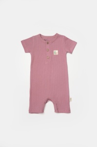 Set 2 salopete scurte Bamboo, roz, BabyCosy, 50%bumbac+50% bambus (Marime: 9-12 luni) - Img 2