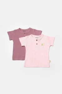 Set 2 tricouri Bamboo,roz, BabyCosy, 50% bumbac+50%bambus (Marime: 12-18 Luni) - Img 3