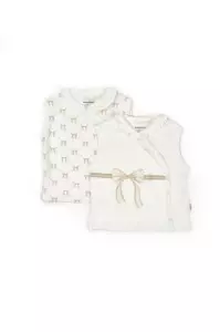 Set 2 vestute pentru bebelusi, stone, BabyCosy Organic Wear (Marime: 9-12 luni) - Img 2