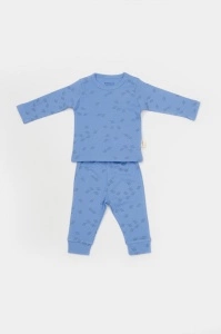 Set 3 piese:bluza, pantaloni si caciulita Printed, BabyCosy, 50% modal+50% bumbac, Lavanda (Marime: 9-12 luni) - Img 2