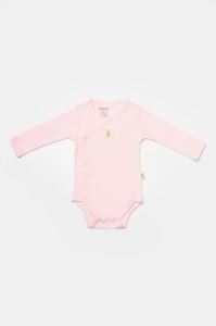 Set 4 piese:body, pantaloni, baveta si caciulita Bamboo, roz, BabyCosy, 50% bumbac+50%bambus (Marime: 3-6 Luni) - Img 3