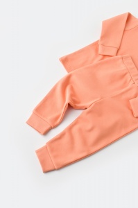 Set bluzita cu maneca lunga si pantaloni lungi - bumbac organic 100% - Roz, BabyCosy (Marime: 6-9 luni) - Img 2