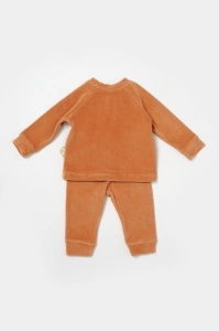 Set bluzita si pantaloni Elefant, 80%bumbac organic si 20% poliester - Caramiziu, BabyCosy (Marime: 12-18 Luni) - Img 3