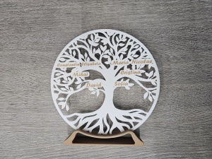 Tablou 3D alb cu copacul familiei, ideal pentru cadou bunici si parinti.