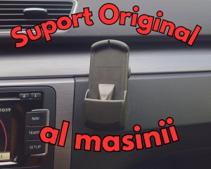 Suportul carkit-ul original al mașinilor Volkswagen, in care vine montat perfect adaptorul auto magnetic ZEG3D.