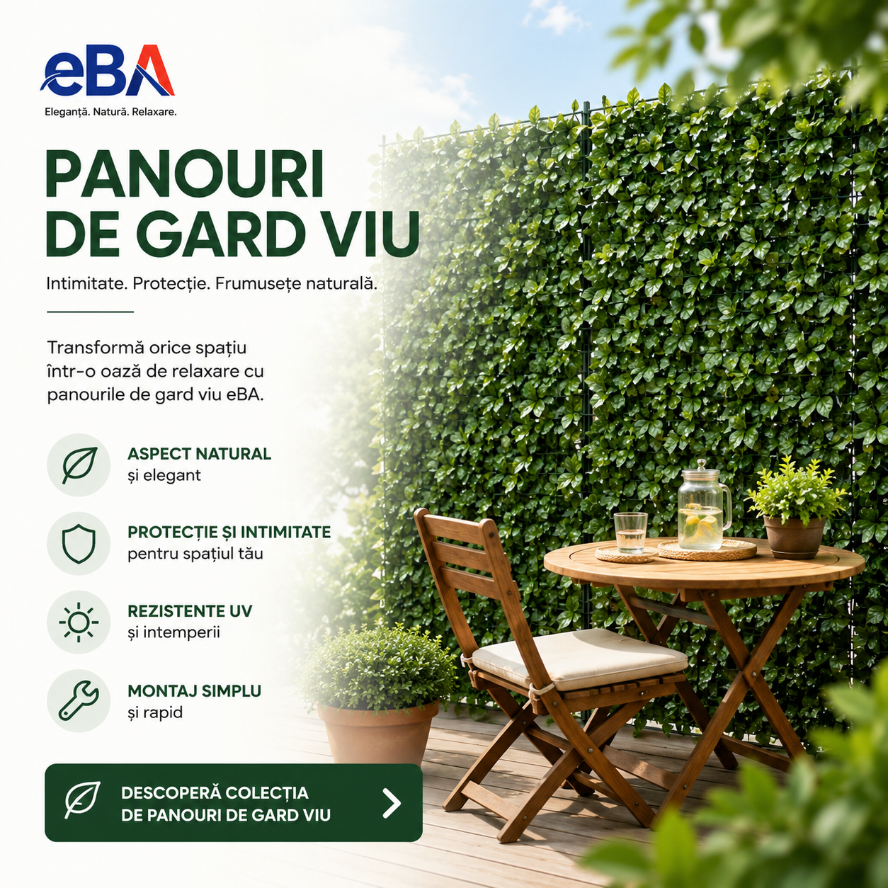 Panouri de gard viu eBA pentru balcon, terasa si gradina