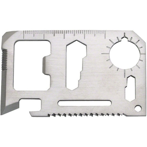Card multifunctional de supravietuire EBA, 11 instrumente, dimensiuni 69 x 45 x 2 mm, otel inoxidabil - Img 3