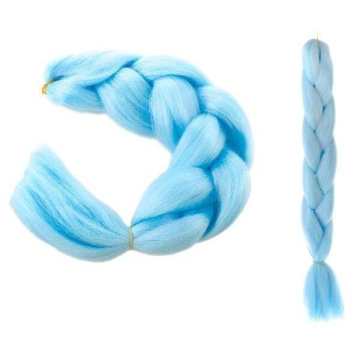 Extensie pentru impletituri EBA, BLEU, par sintetic, lungime 60 cm - Img 4