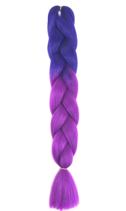 Extensie pentru impletituri EBA, violet ombre, par sintetic, lungime 60 cm - Img 3