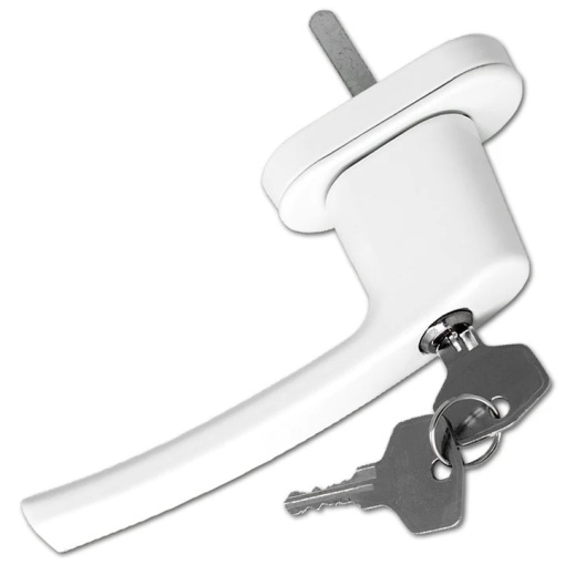 Maner fereastra cu incuietoare securizata antiefractie EBA, 2 chei, model universal, Alb - Img 3