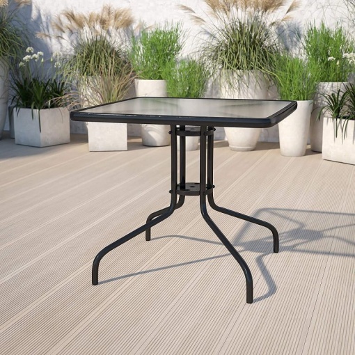 Masa gradina 60 x 60 cm sticla securizata + cadru metalic – ideala pentru terasa, balcon, exterior - Img 5