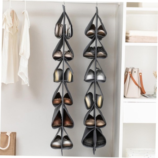 Organizator Suspendat pentru 6 perechi de Pantofi EBA, Tip Umeras, Ideal pentru dressing, 115 x 32 cm - Img 2