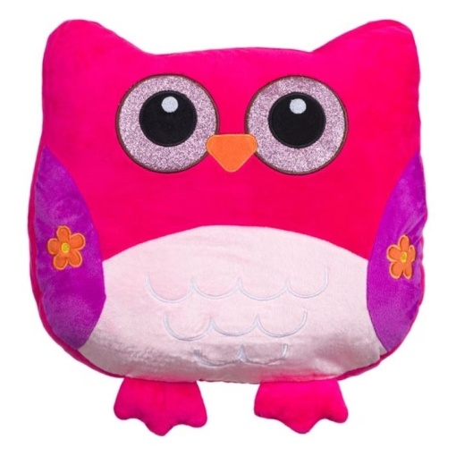 Perna Decorativa EBA, model bufnita, dimensiuni 32 x 30 cm, Fucsia - Img 2
