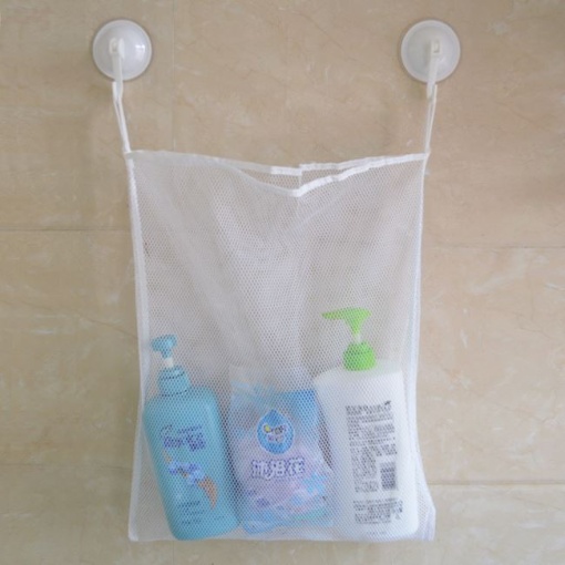 Plasa organizatoare pentru depozitarea articole de baie cu ventuze, maxim 2 kg, 30 x 40 cm, Alb, EBA - Img 2