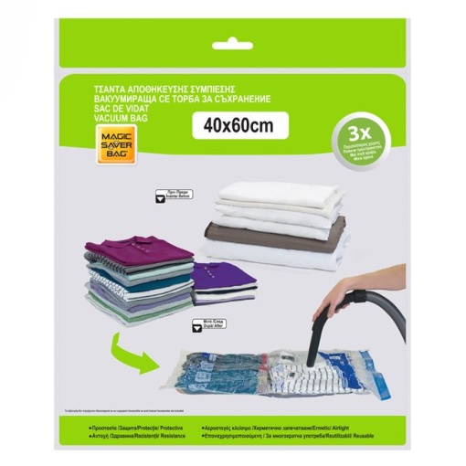 Set 3 saci pentru vidat haine prin vaccum EBA, dimensiuni 40 x 60 cm - Img 3