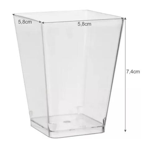 Set 50 cupe desert EBA, speciale pentru candy-bar, forma piramida, plastic, 120 ml - Img 4