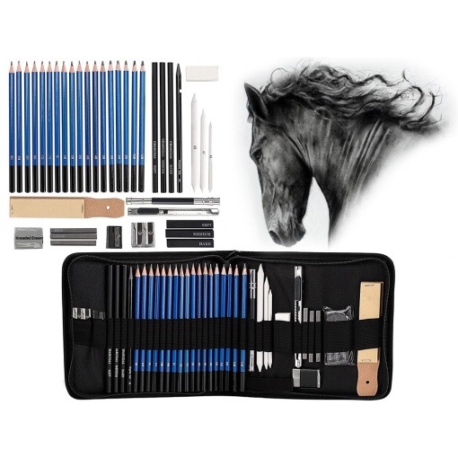Set Complet de Creioane Profesionale pentru Schite EBA, 32in1, grafit, carbune - Img 4