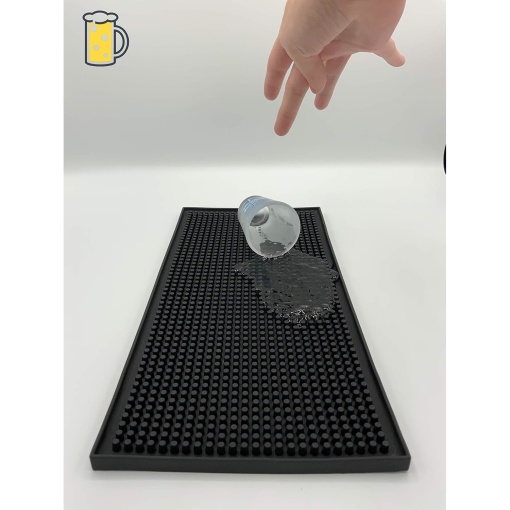 Suport antiderapant din silicon, EBA, pentru uscarea paharelor, dimensiuni 45 x 30 cm, Negru - Img 4