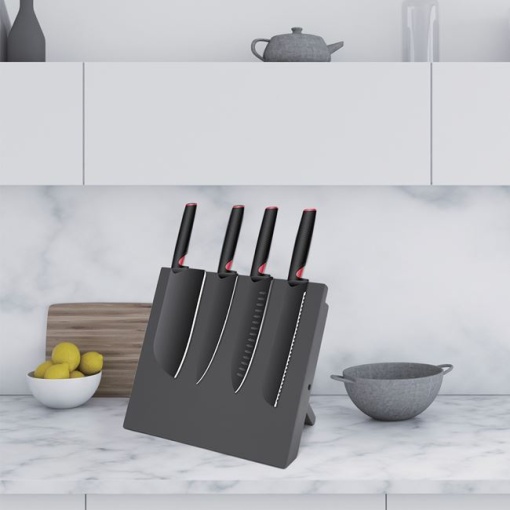 Suport magnetic pentru cutite EBA, dimensiuni 24 x 14, 7 x 18, 5 cm, Negru - Img 2