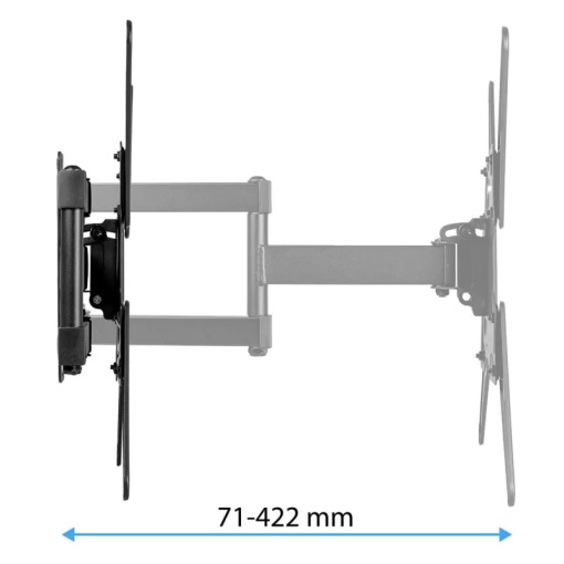 Suport TV Reglabil 22-65 Inch KING MOUNT KG-1032 Florida, VESA 400x400, Rotire 180°, Inclinare -5°/+15°, Brat Extensibil 42.2 cm, Max 40KG, Suport Perete Universal TV LED LCD OLED - Img 7