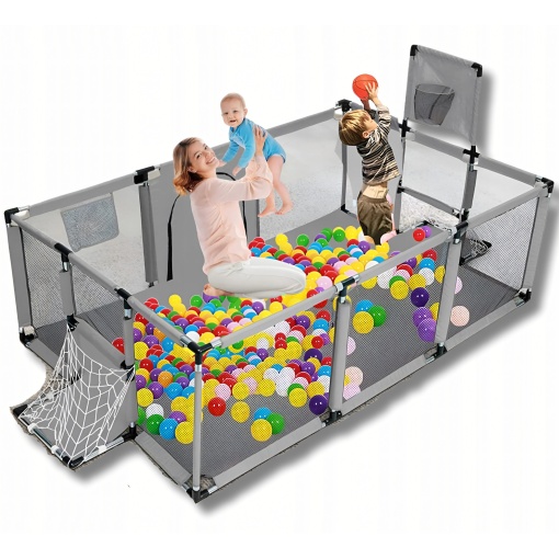 Tarc Multifunctional Copii EBA, Piscina cu Bile, Teren Baschet, Poarta fotbal, Cadru Stabil, dimensiuni 235 x 129 cm - Img 2