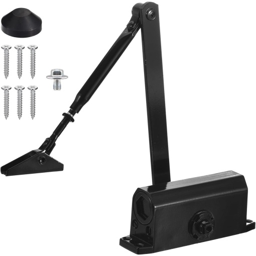 Amortizor cu brat pentru Usi EBA, Metal, Universal, 40-60 kg, Negru - Img 3