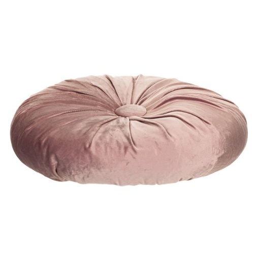 CALLENA Perna decorativa rotunda EBA, catifea cu buton, pentru canapea, pat, fotoliu, dimensiuni 40 x 10 cm, Roz - Img 2