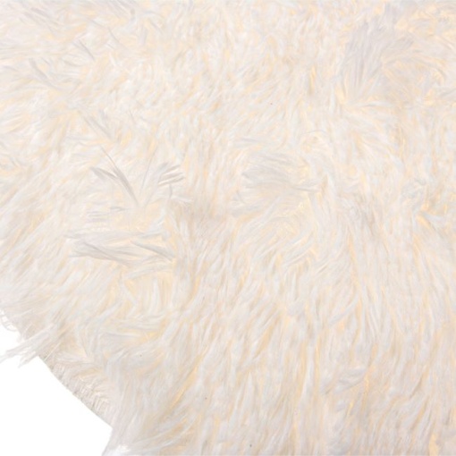 Covor rotund din blana artificiala Home EBA, diametru 70 cm, Alb - Img 3