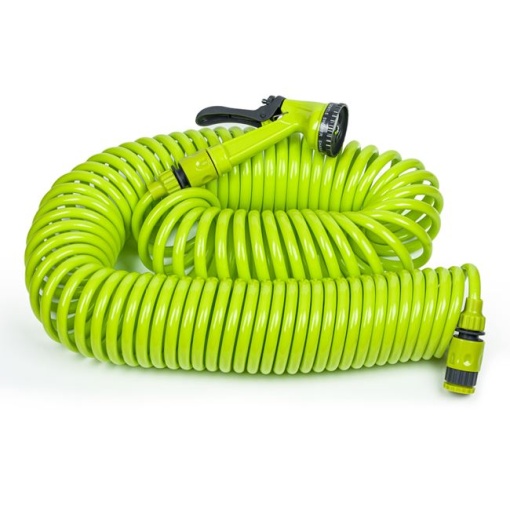 Furtun pentru udat gradina cu cap de pulverizare reglabil cu 4 functii, spirala de 20 m, EBA - Img 4