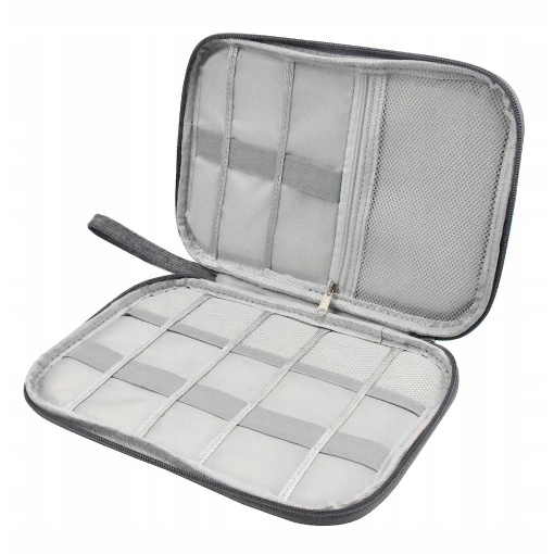 Geanta Organizator Accesorii Electronice Voiaj EBA, Impermeabila, Rezistenta la Apa, dimensiuni 24 x 17 x 3 cm, Gri - Img 3