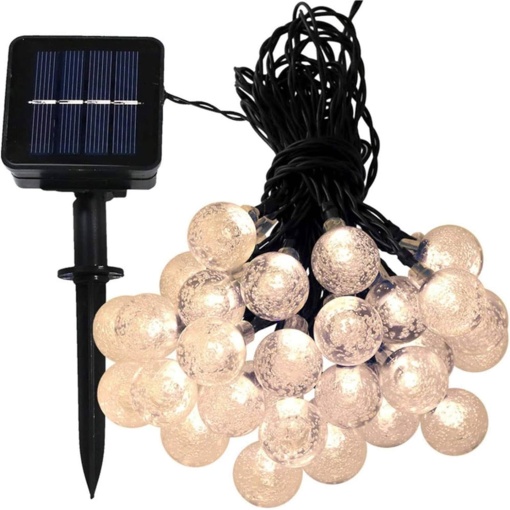 Ghirlanda solara de gradina EBA, 6 M, 10 Globuri de Cristal lumini LED 7 cm, multicolor, IP44, utilizare in exterior - Img 3
