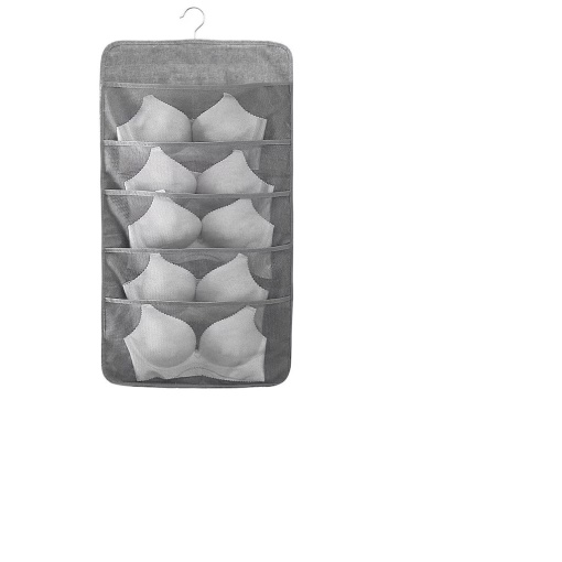 Husa 2 in 1 pentru Organizarea Lenjeriei Intima cu Umeras EBA, dimensiuni 40 x 80 cm, Gri - Img 2