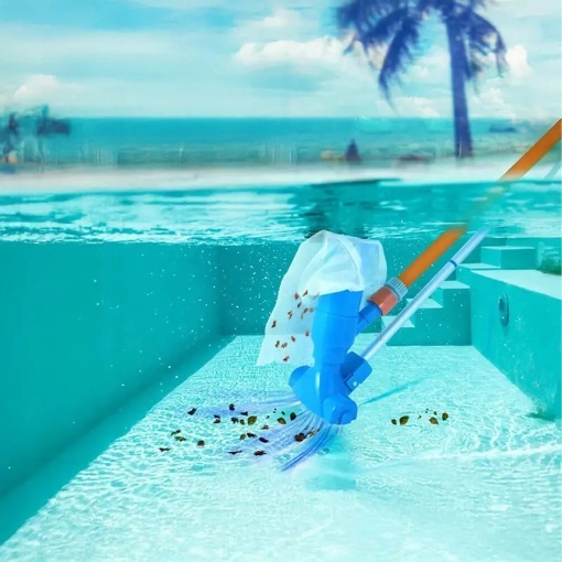 Kit Curatare Fund Piscina cu Aspirator Manual, Sac Filtrare Reutilizabil si Tija 120 cm, Aspirator pentru Piscine Gonflabile, Cadru, SPA si Jacuzzi, Conectare la Furtun de Gradina, Fara Electricitate - Img 6
