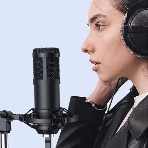 Microfon profesional de studio EBA, BM-700, universal, filtru pop, suport reglabil, Negru - Img 2