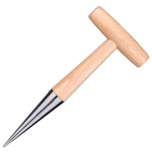 Plantator rasaduri tip Dibber cu lama de metal pentru bulbi si seminte, conic, maner lemn, 28 cm, EBA - Img 2