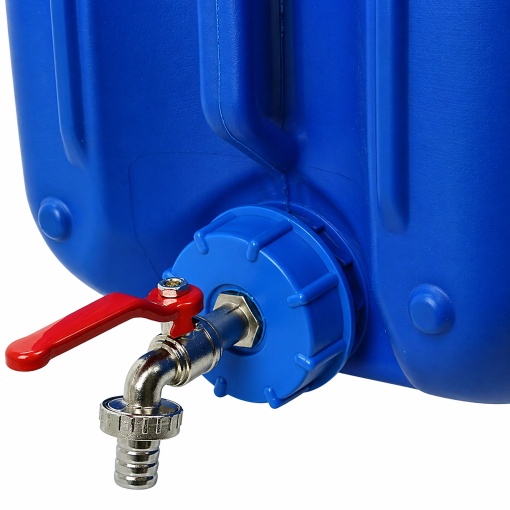 Robinet cu Bila 1/2" – 3/4" pentru Rezervor IBC Mauser, Butoi si Canistra Apa, Alama Nichelata, Robinet Apa Gradina cu Racord Furtun, Etansare Premium, Rezistent la Coroziune - Img 7