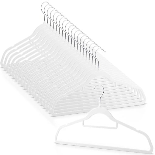 Set 20 umerase EBA premium lemn masiv 100%, Carlig pivotant metalic, Design antialunecare, 44, 5 x 23 cm, Protectie umeri - Img 4