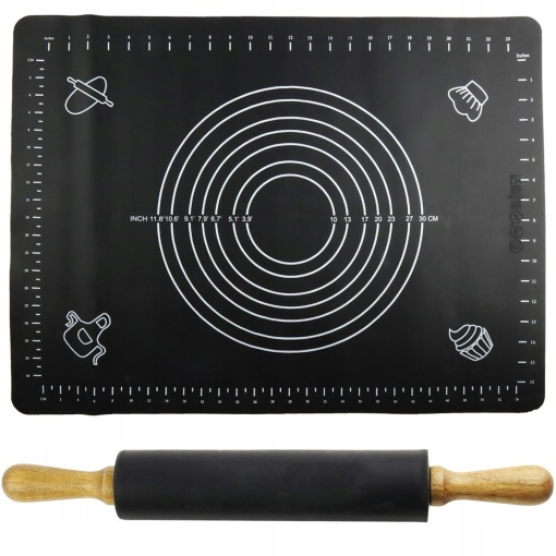 Set sucitor si plansa pentru aluat EBA, cu diagrama de dimensiuni, dimensiuni 60 x 40 cm, Negru - Img 4