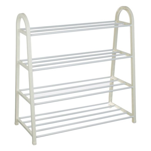 Suport pentru depozitare Incaltaminte cu 4 Rafturi EBA, metalic, dimensiuni 61 x 28 x 64 cm, Alb - Img 2