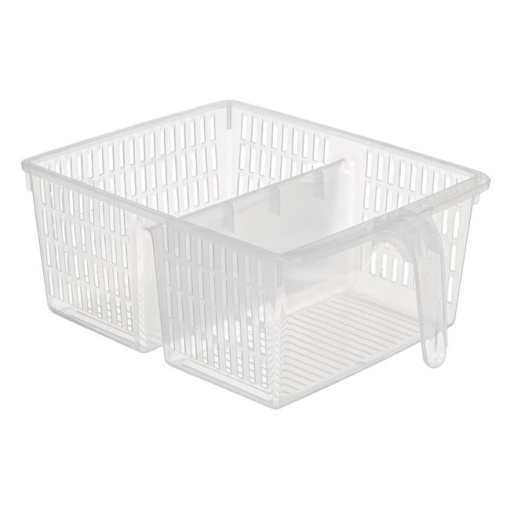 Organizator Depozitare Frigider Plastic Dublu Transparent cu Maner EBA, dimensiuni 24 x 33 x 13cm - Img 2